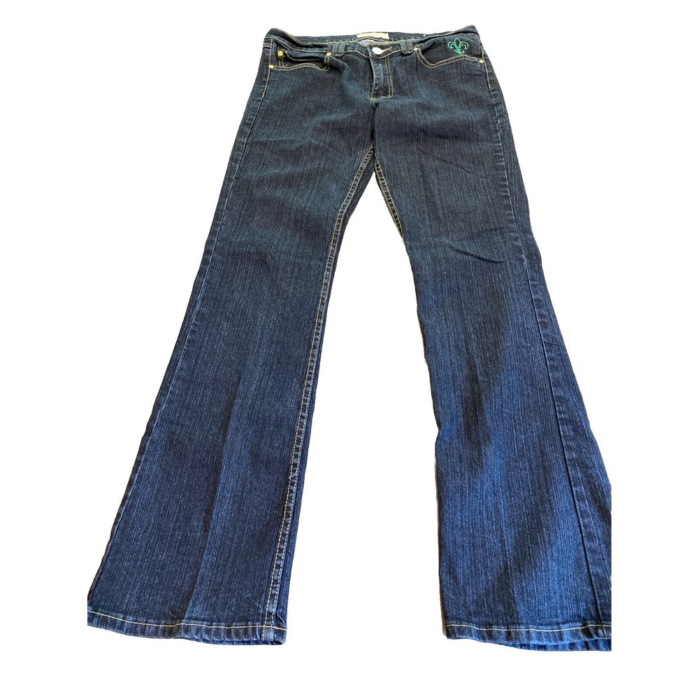 Old Skool Women's Jeans Size 15/16 Embroidered Pockets Dark Wash